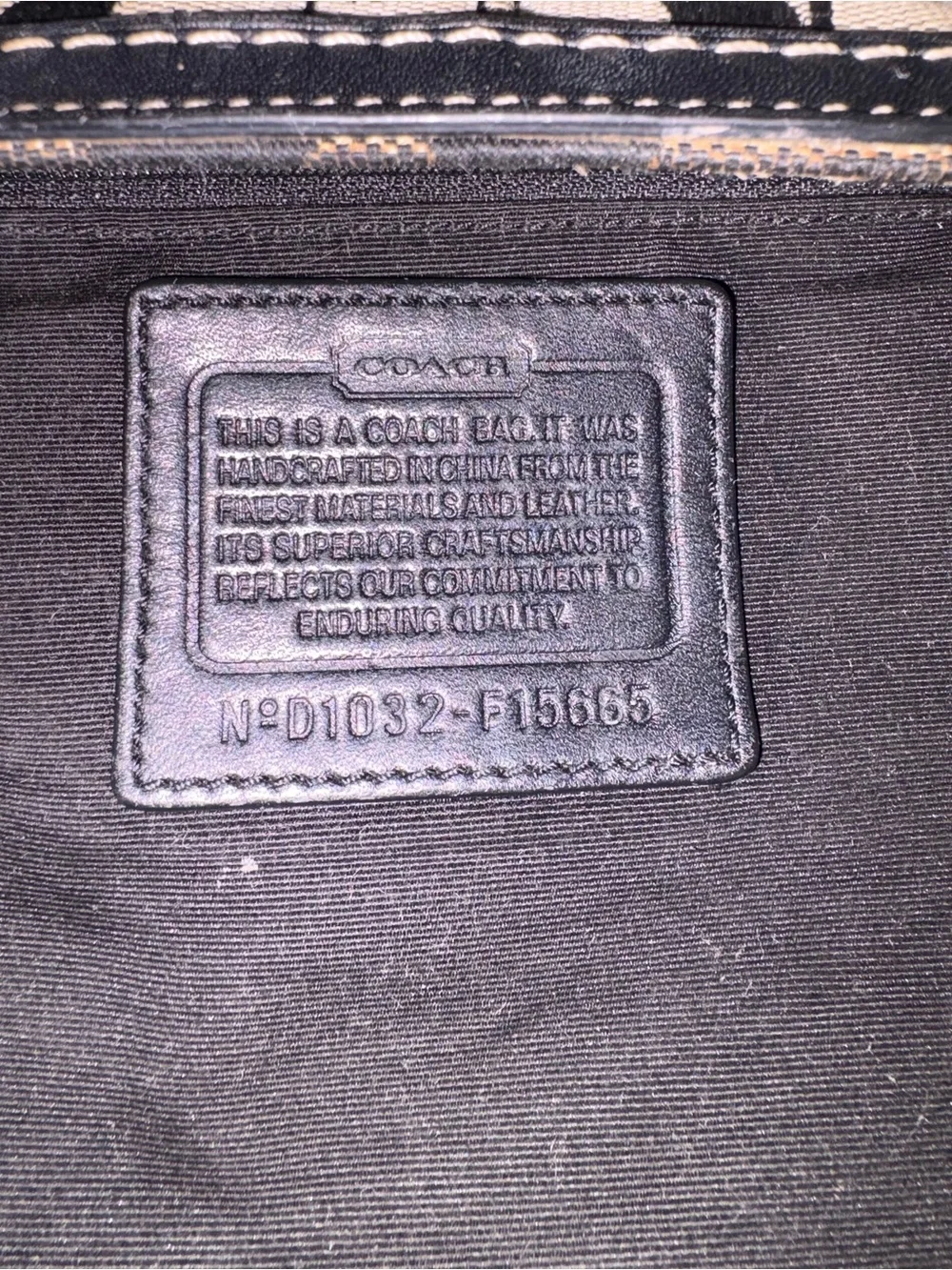 Coach Monogram Satchel in Black and Tan